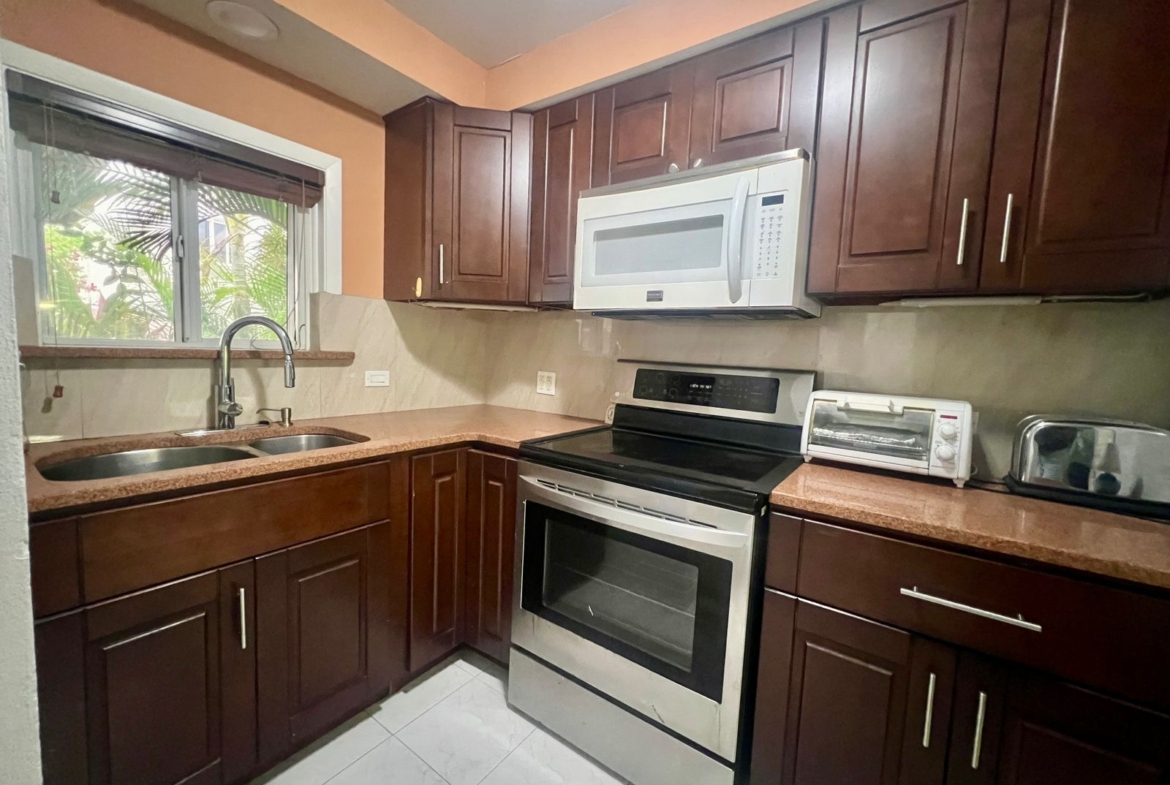 Furnished 2BR Condo for sale in Jolly Harbour, Antigua - TV Kitchen Area
