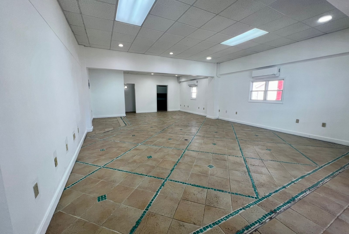 Spacious interior of the commercial space available for lease in Antigua