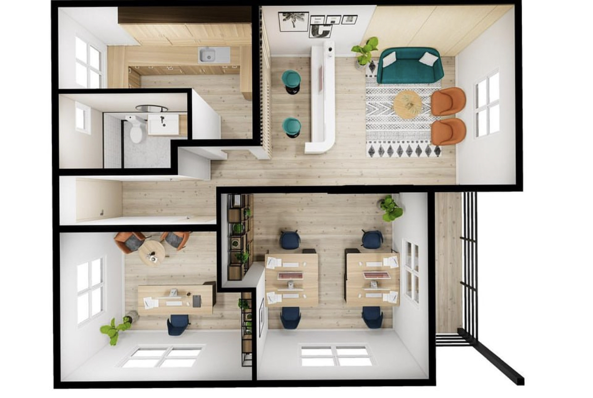 Renovated Office Space for Rent at Old Parham Rd Floor Plan