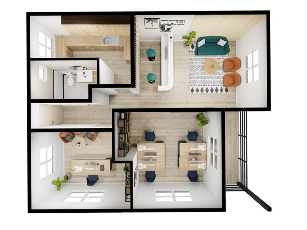 Renovated Office Space for Rent at Old Parham Rd Floor Plan
